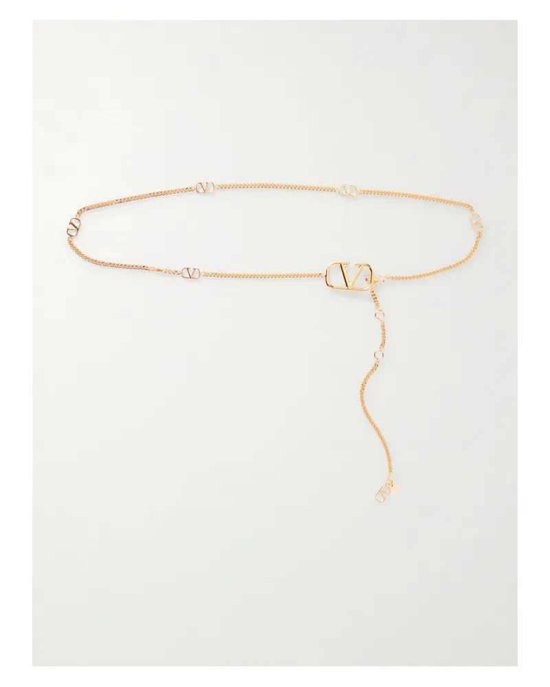 Valentino Garavani Vlogo Goldfarbener Gürtel Gold