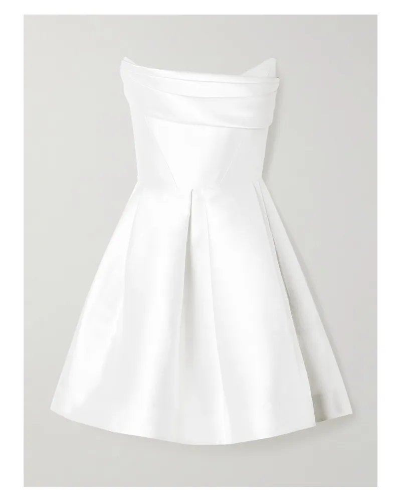 Alex Perry Trägerloses Minikleid Aus Satin Mit Falten - Weiß Weiß