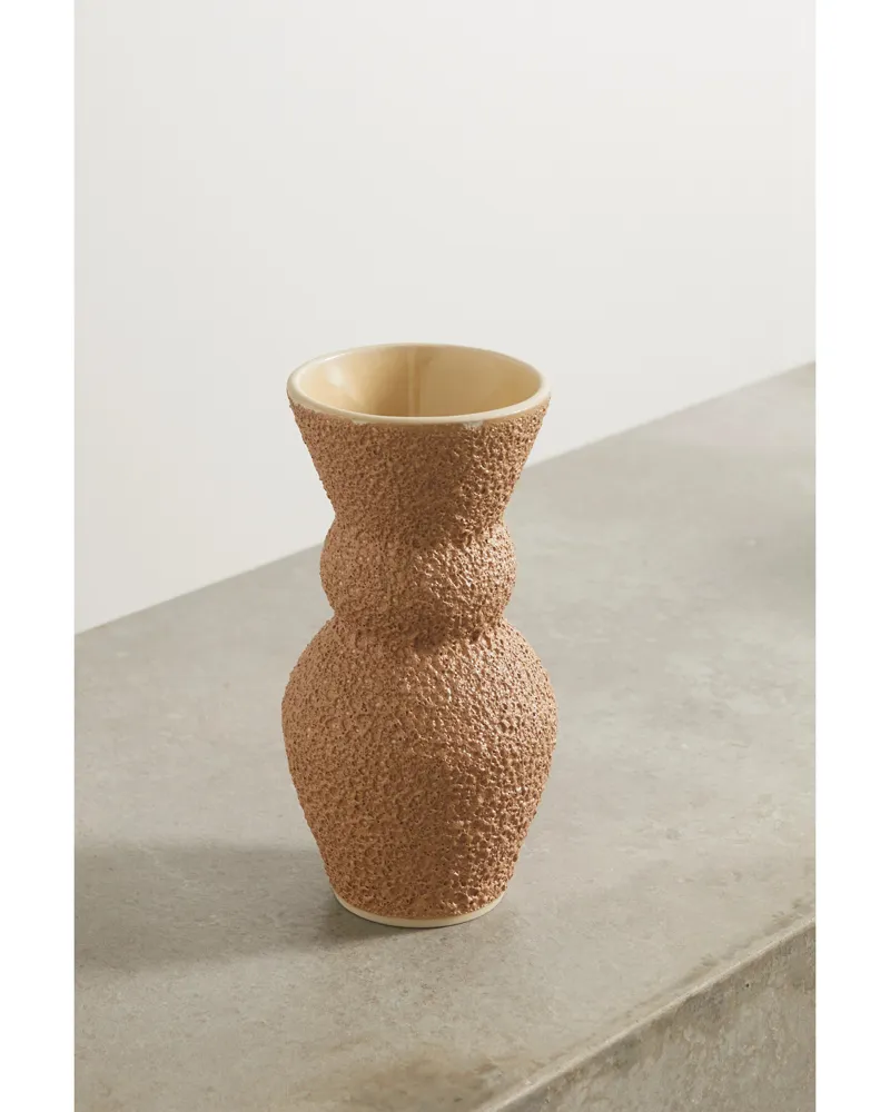 Marloe Marloe Net Sustain Lucie Glasierte Keramikvase - Neutral Neutral