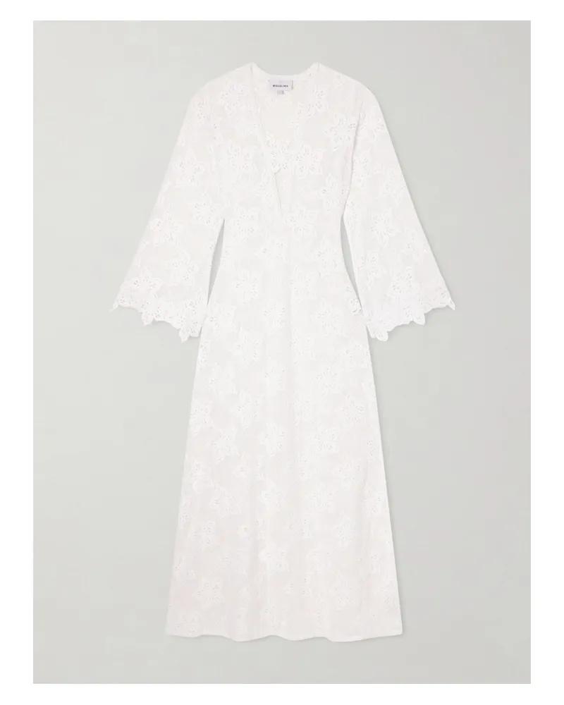 Miguelina Jane Embroidered Cotton Coverup - White White
