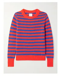 Suzie Kondi Sarra Gestreifter Kaschmirpullover Rot