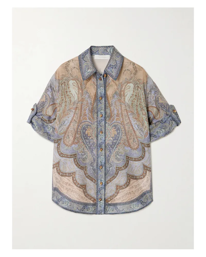 Zimmermann Wanderlust Hemd Aus Seide Mit Paisley-print - Blau Blau