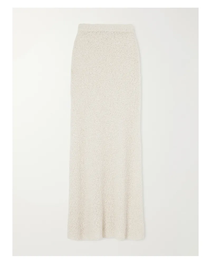 The Elder Statesman Ella Silk, Cashmere And Linen-blend Maxi Skirt - Neutrals Neutrals