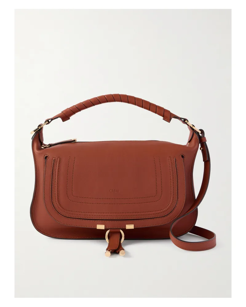 Chloé Marcie Schultertasche Aus Leder - Braun Braun