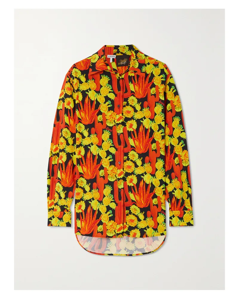 Loewe Paula's Ibiza Hemd Aus Bedrucktem Webstoff - Orange Orange