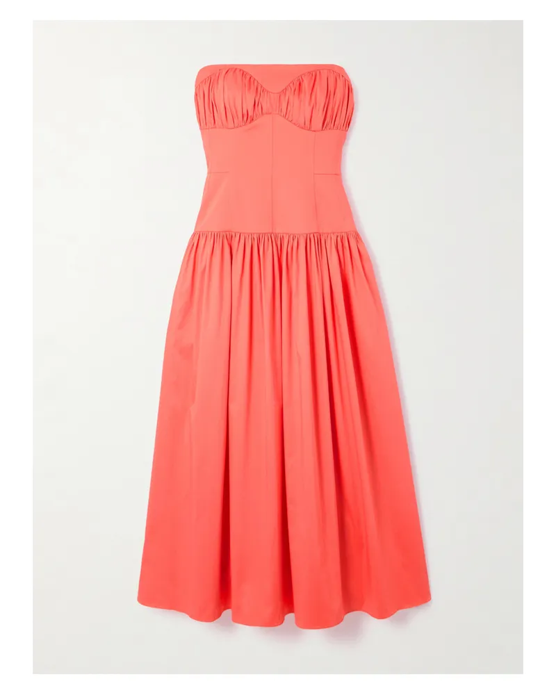 TOVE Lauryn Midikleid Aus Popeline Aus Einer Baumwollmischung - Orange Orange