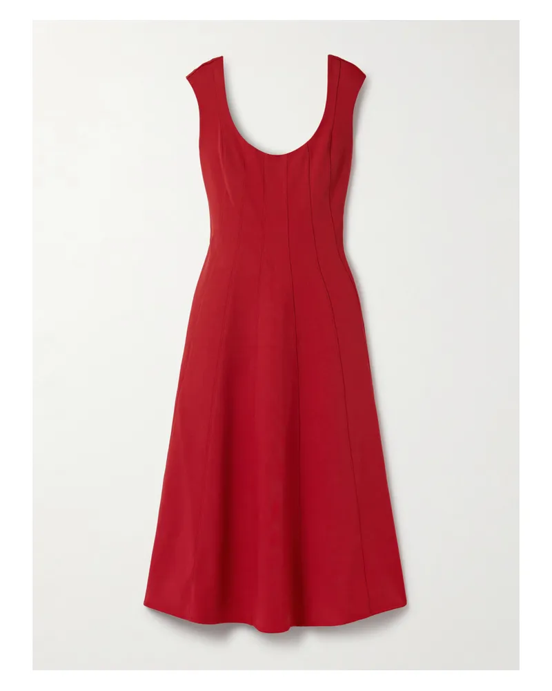 STAUD Charlotte Midikleid Aus Webstoff - Rot Rot