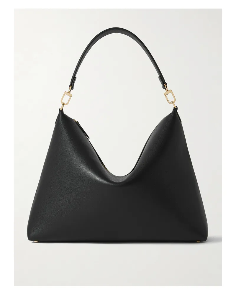 Totême Bevel Medium Textured-leather Tote - Black Black