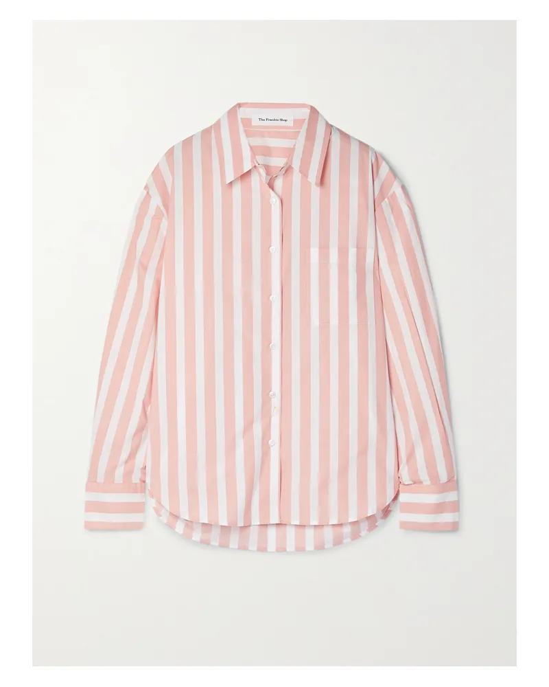 FRANKIE Shop Lui Hemd Aus Gestreifter Baumwollpopeline - Pink Pink