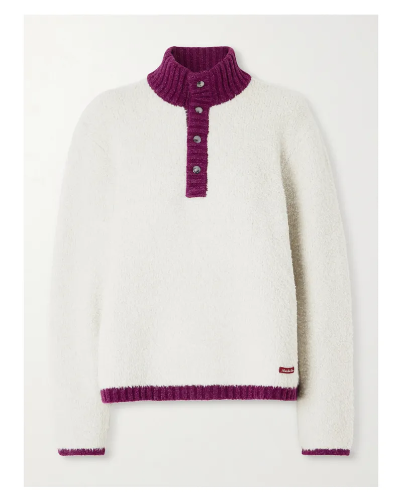 Aimé Leon Dore Chalet Appliquéd Wool-blend Chenille Sweater - Gray Gray