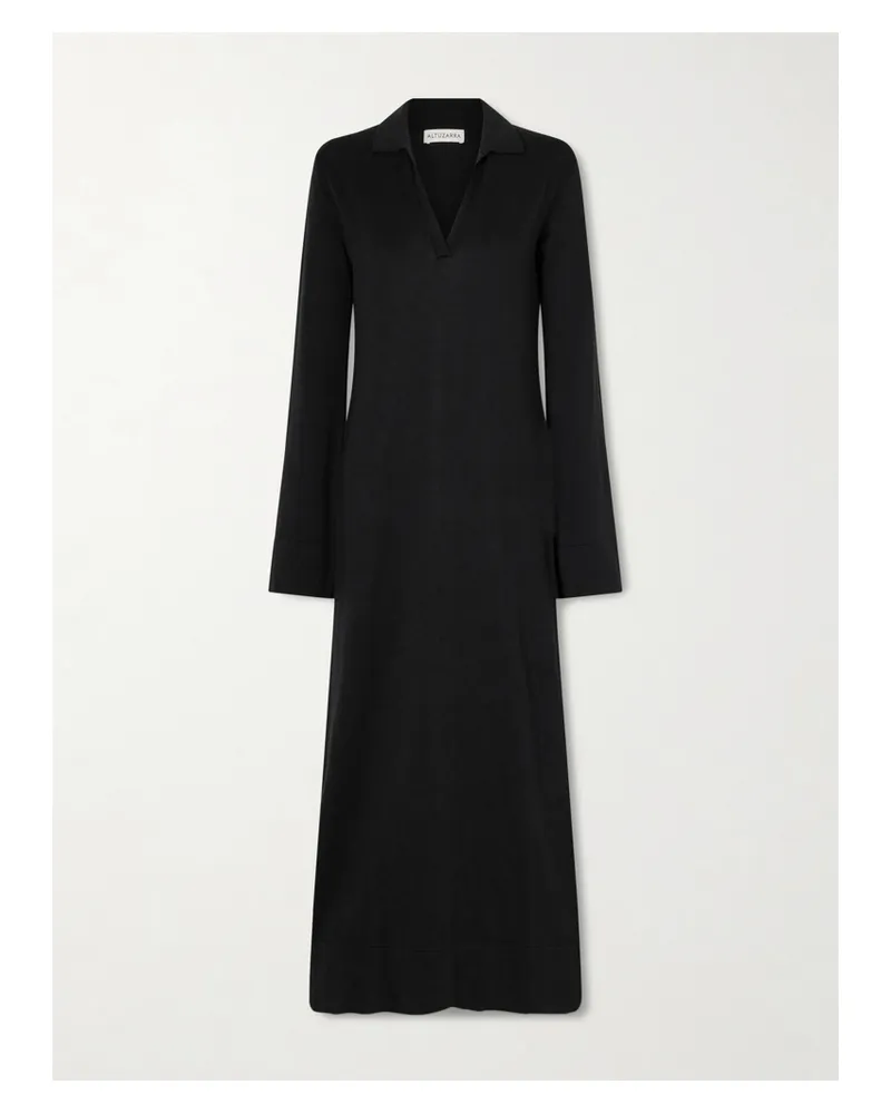 Altuzarra Arp Maxikleid Aus Einer Biobaumwoll-seidenmischung - Schwarz Schwarz