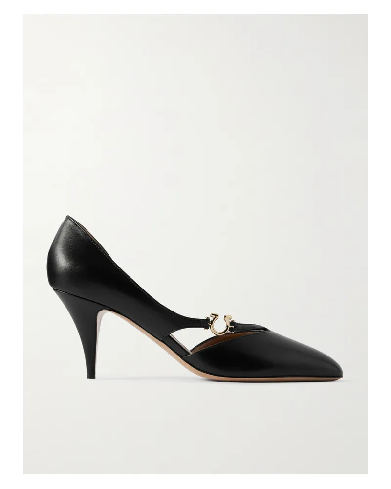 Ferragamo Moreen Pumps Aus Leder Mit Verzierung - Schwarz Schwarz