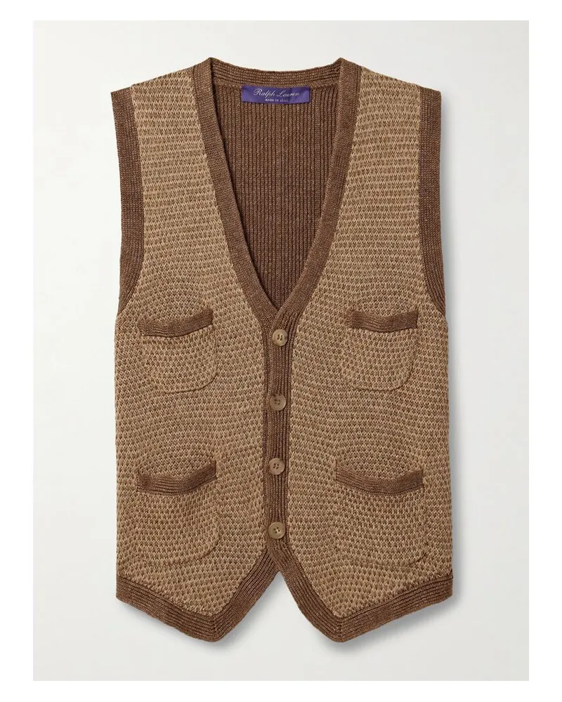 Ralph Lauren Weste Aus Einer Leinen-seidenmischung - Braun Braun