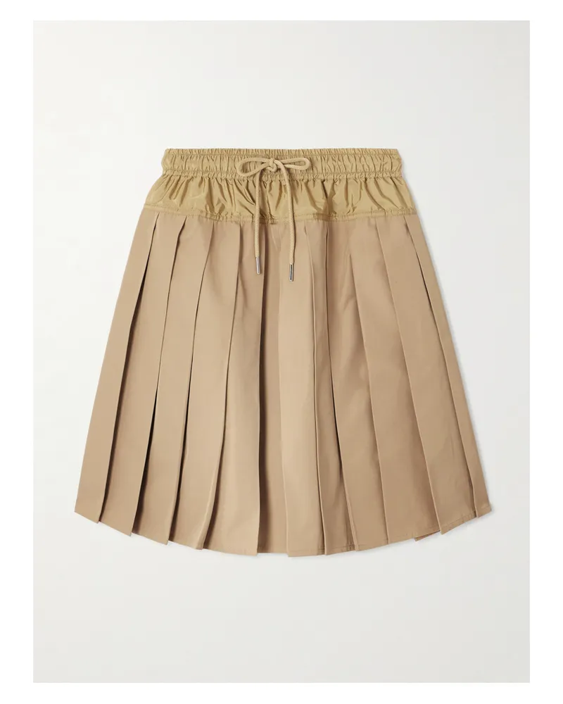 Moncler Rock Aus Twill Mit Falten Und Shell-besatz - Neutral Neutral
