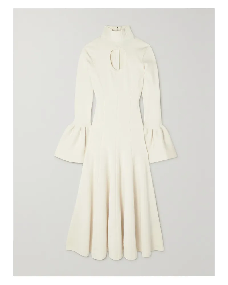 AZ FACTORY Thebe Magugu Makoti Midikleid Aus Einer Wollmischung Mit Cut-out - Ecru Ecru