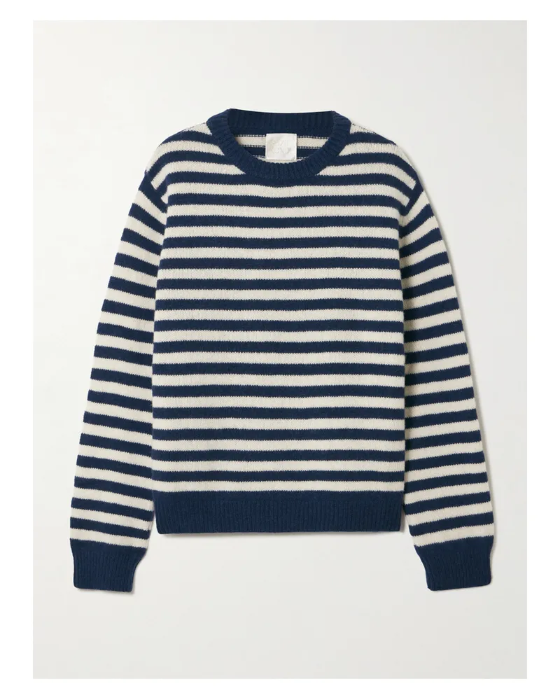 Suzie Kondi Kismet Gestreifter Kaschmirpullover - Blau Blau