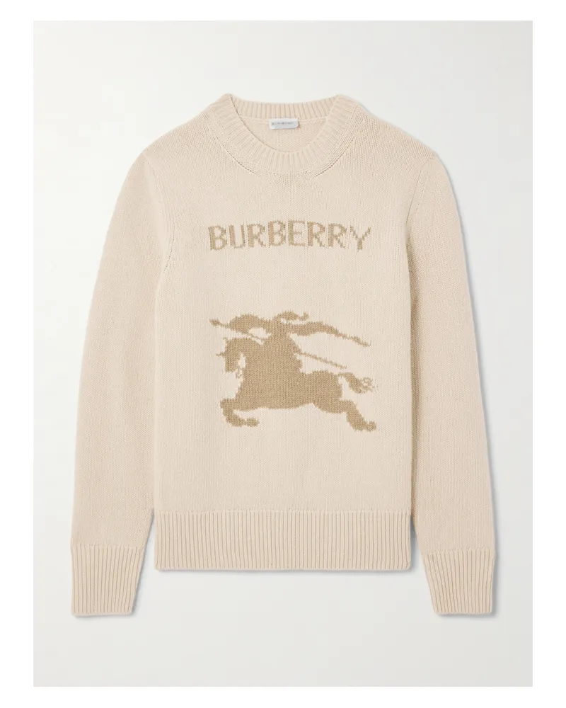 Burberry Pullover Aus Einer Kaschmir-wollmischung Mit Intarsienmotiv - Neutral Neutral