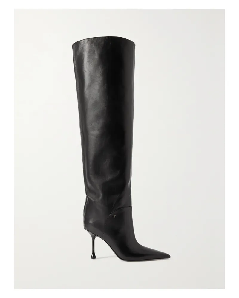 Jimmy Choo Cycas 95 Overknees Aus Leder - Schwarz Schwarz