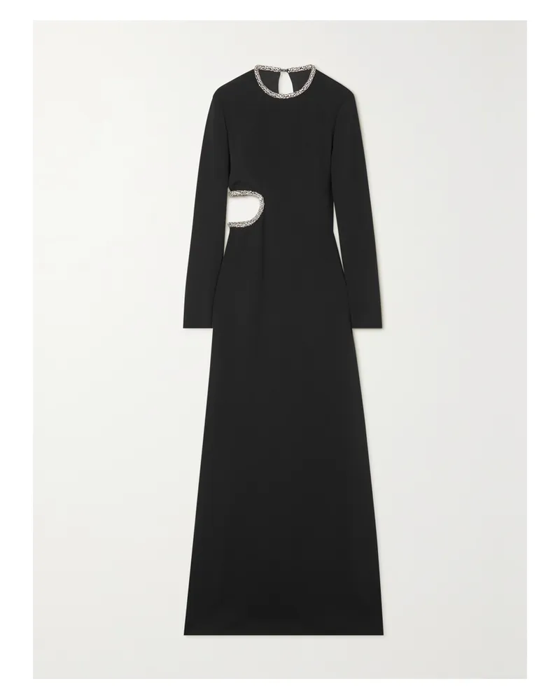 Stella McCartney Net Sustain Robe Aus Cady Mit Cut-out Und Kristallen - Schwarz Schwarz