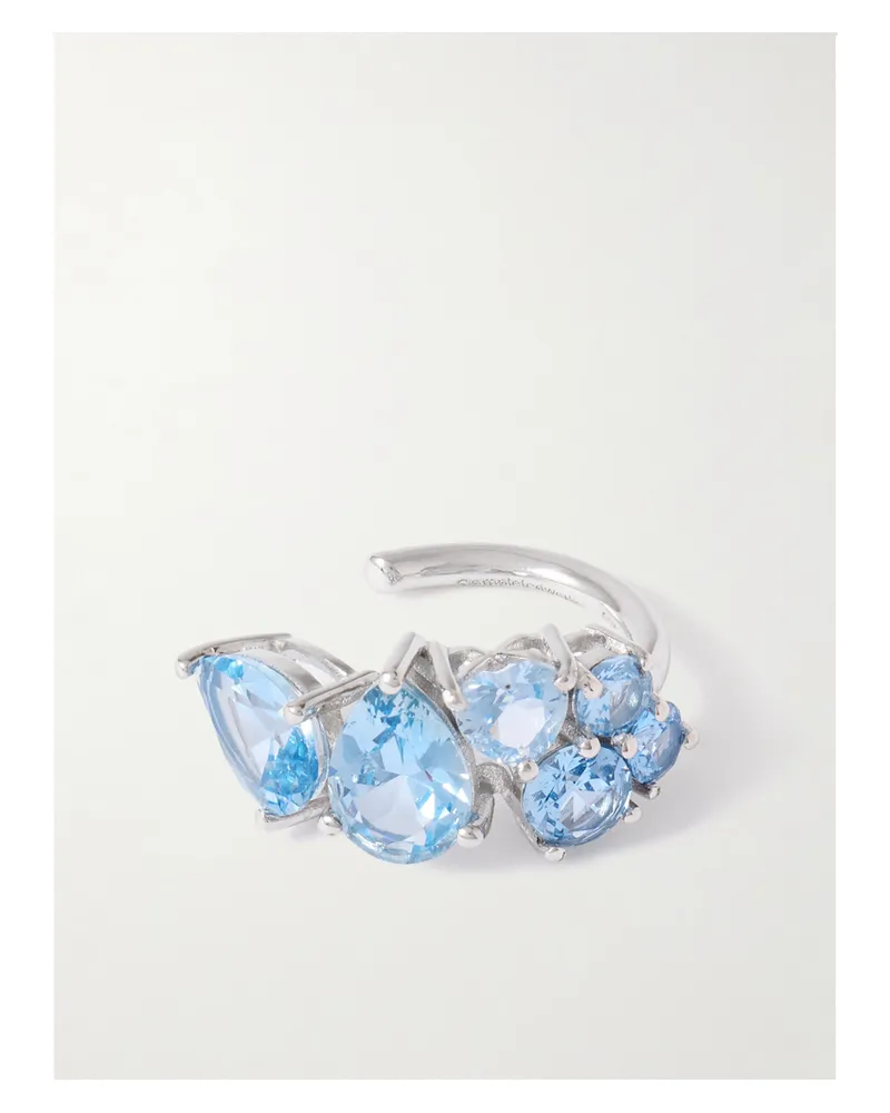 Completedworks Ear Cuff Aus Rhodiniertem, Recyceltem Silber Mit Synthetischen Spinellen Silber