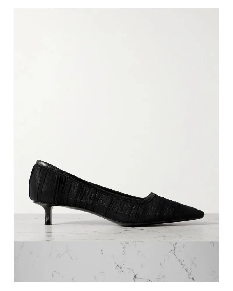 Jimmy Choo Lotta 45 Pumps Aus Tüll Mit Lederbesatz - Schwarz Schwarz