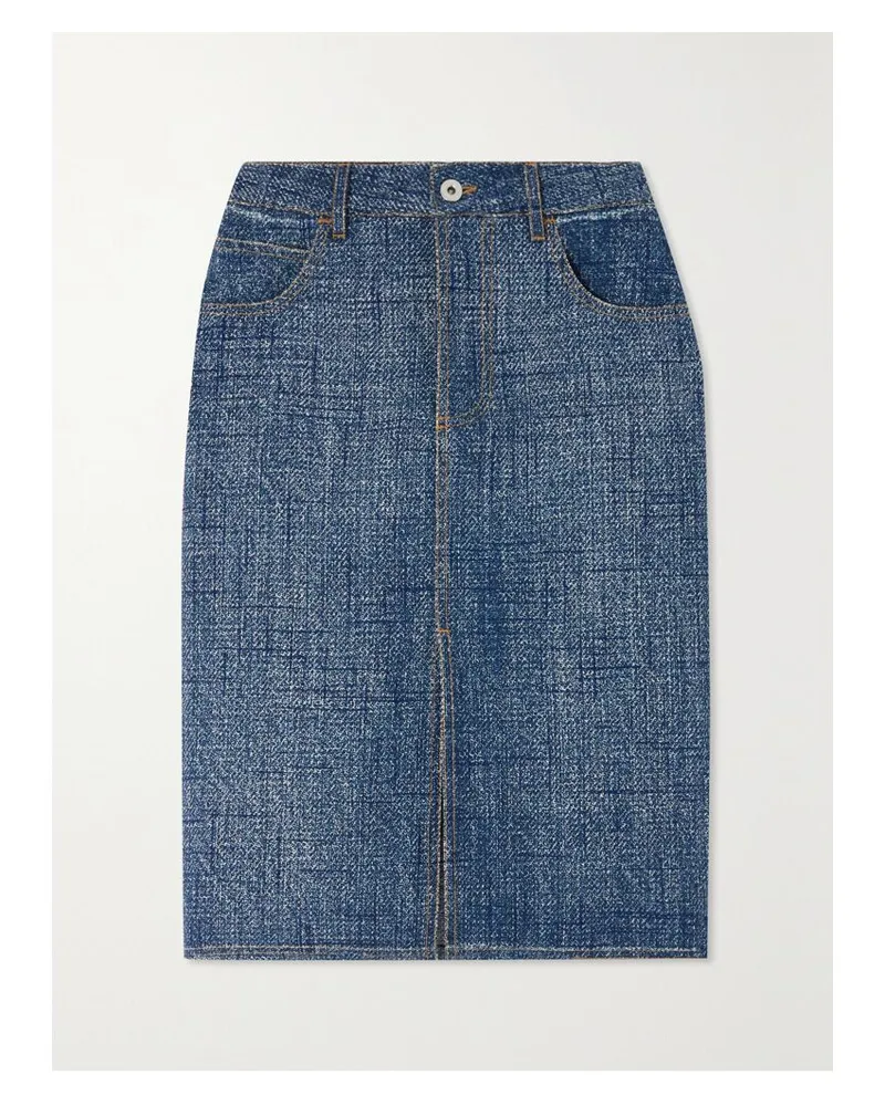 Bottega Veneta Midirock Aus Webstoff Mit Denim-effekt - Blau Blau