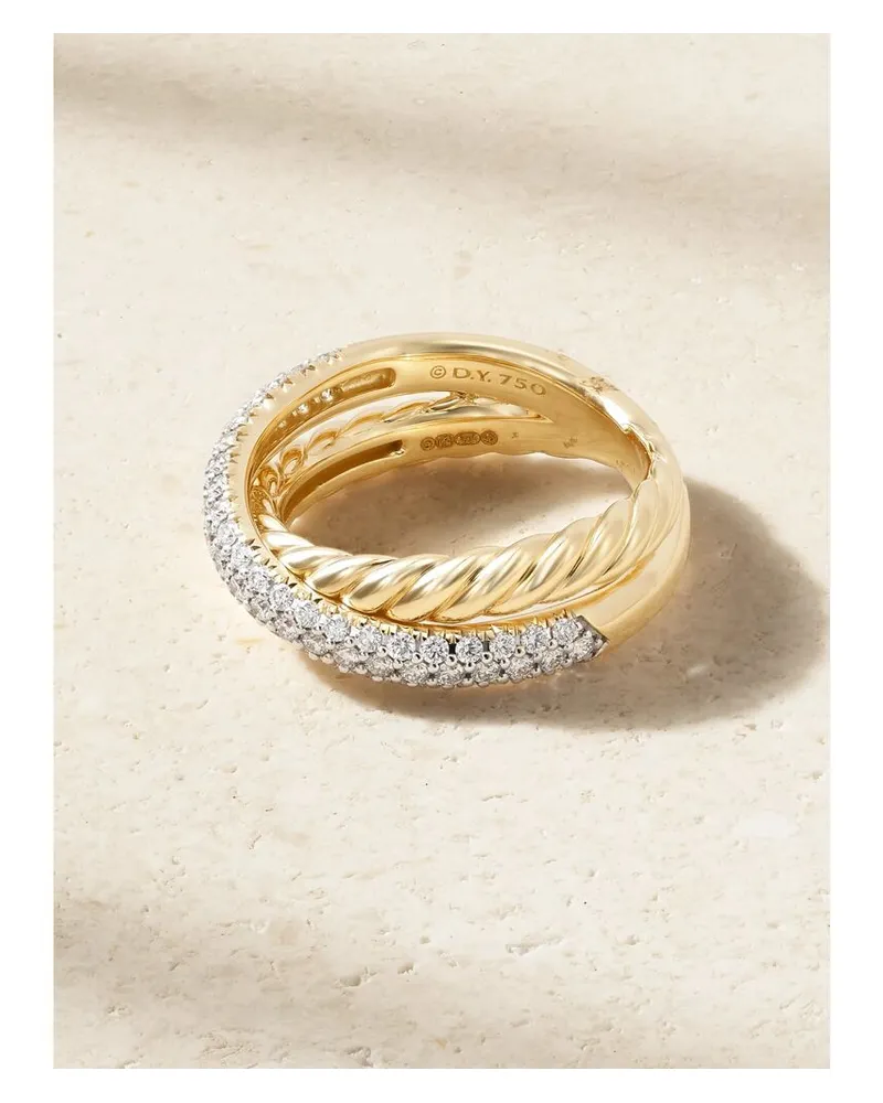 David Yurman Crossover® Two Row Ring Aus 18 Karat Gold Mit Diamanten Gold