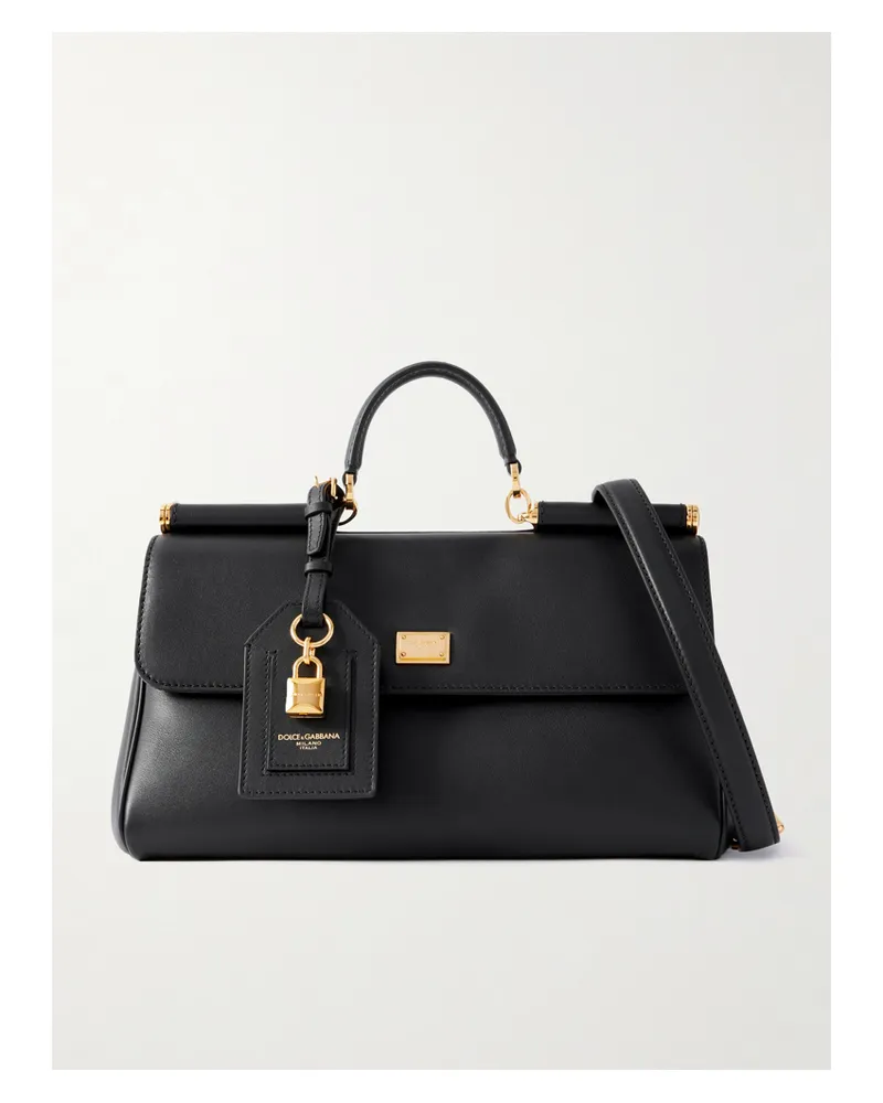 Dolce & Gabbana My Sicily Leather Shoulder Bag - Black Black