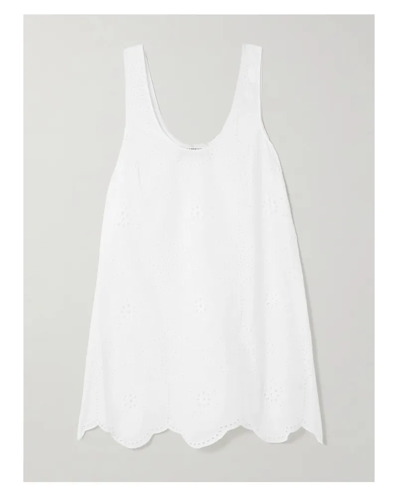 Matteau Minikleid Aus Baumwolle Mit Lochstickerei - Weiß Weiß