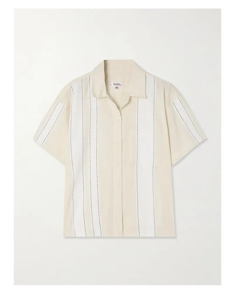lemlem Tuuli Cabana Gestreiftes Hemd Aus Einer Baumwollmischung - Creme Creme