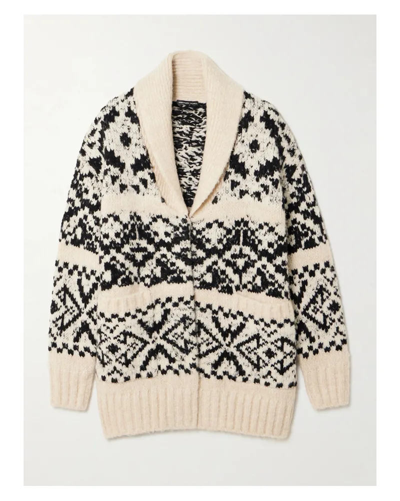 James Perse Intarsia-knit Wool-blend Cardigan - Multi Multi