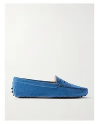 TOD'S Gommino Loafers aus Veloursleder Blau