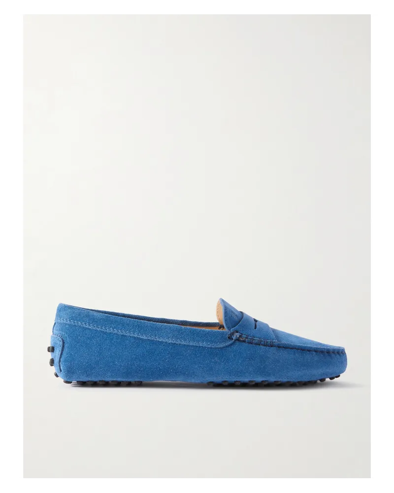 TOD'S Gommino Loafers aus Veloursleder Blau