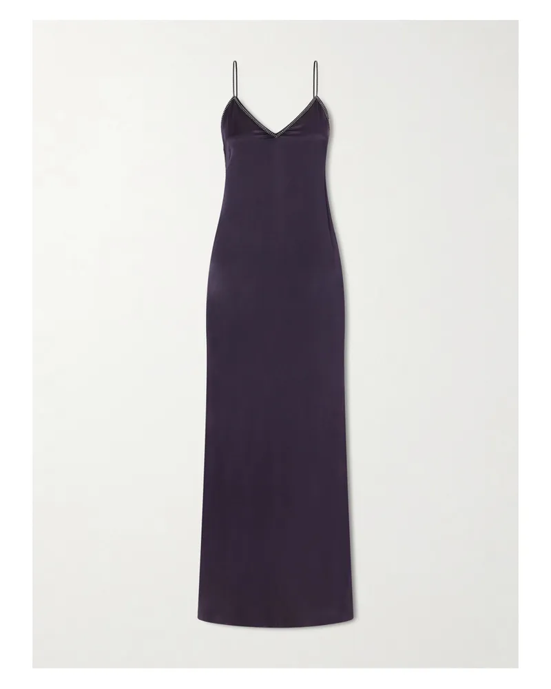 Isabel Marant Leza Studded Silk-satin Midi Dress - Gray Gray