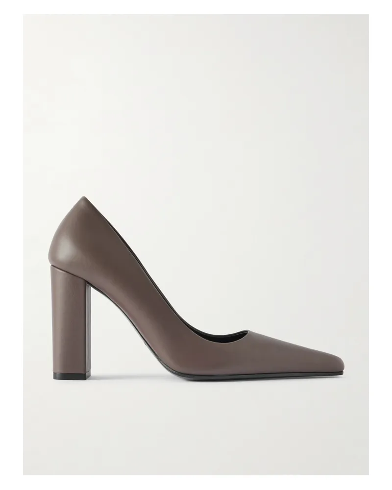 Alaïa 110 Leather Pumps - Gray Gray