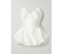Raven Strapless Gathered Satin Bustier Top - Ivory