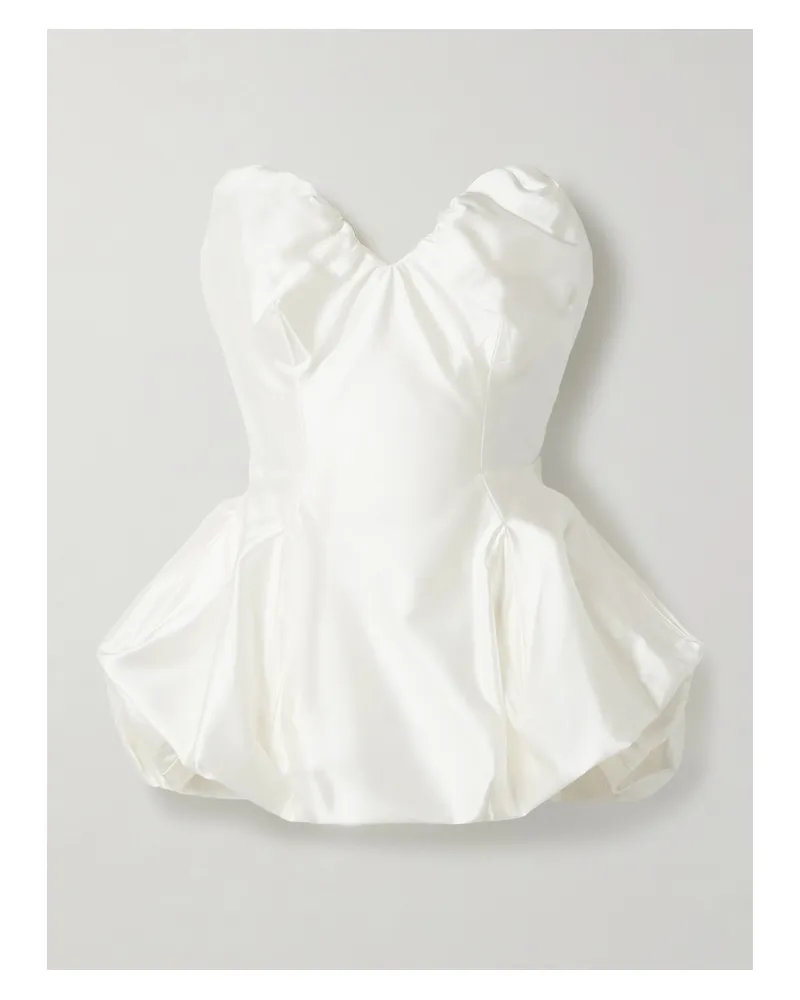 Vivienne Westwood Raven Strapless Gathered Satin Bustier Top - Ivory Ivory