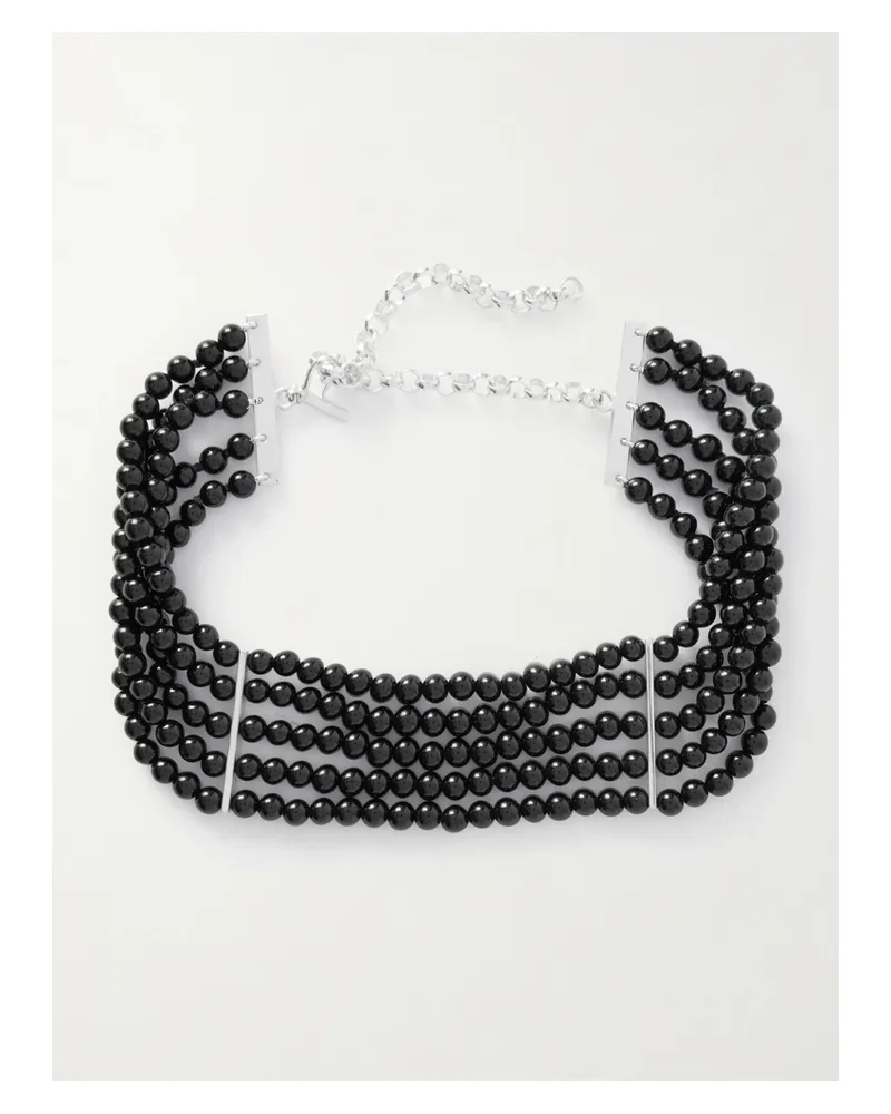 Sophie Buhai Lilian Choker Mit Onyxen Und Details Aus Silber - Schwarz Schwarz