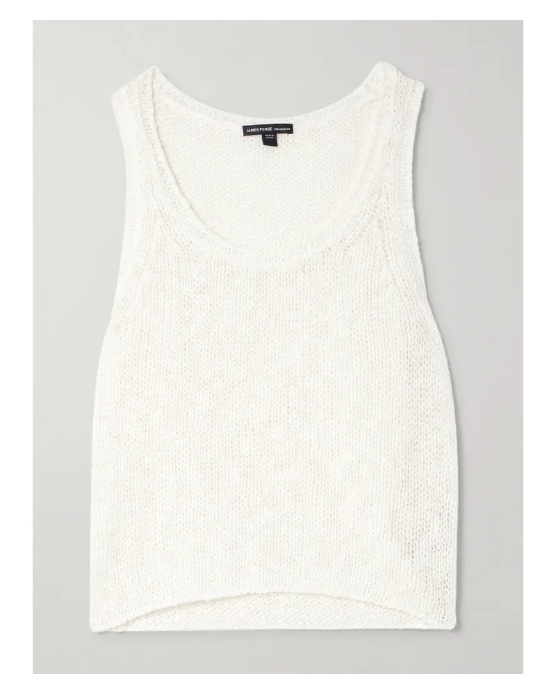 James Perse Tanktop Aus Einer Baumwoll-leinenmischung - Weiß Weiß