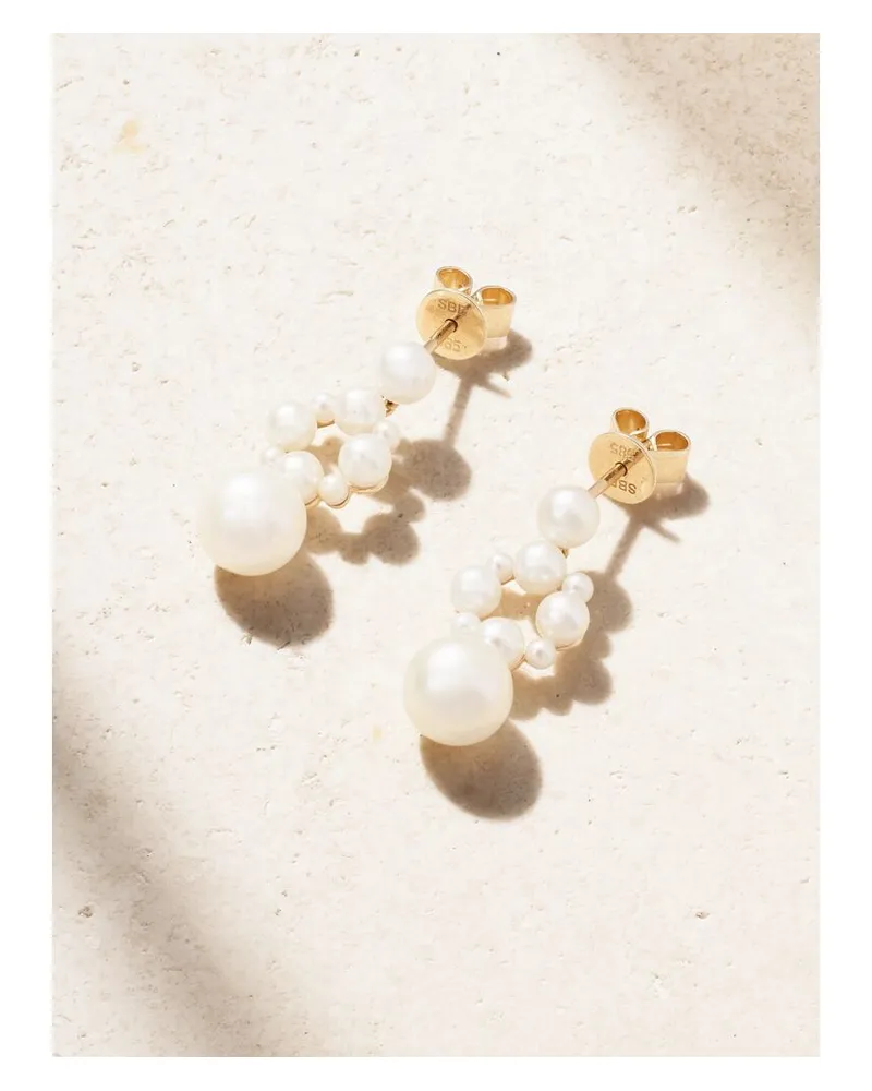 Sophie Bille Brahe Nebula Perlenohrringe Mit Details Aus Recyceltem 14 Karat Gold Gold