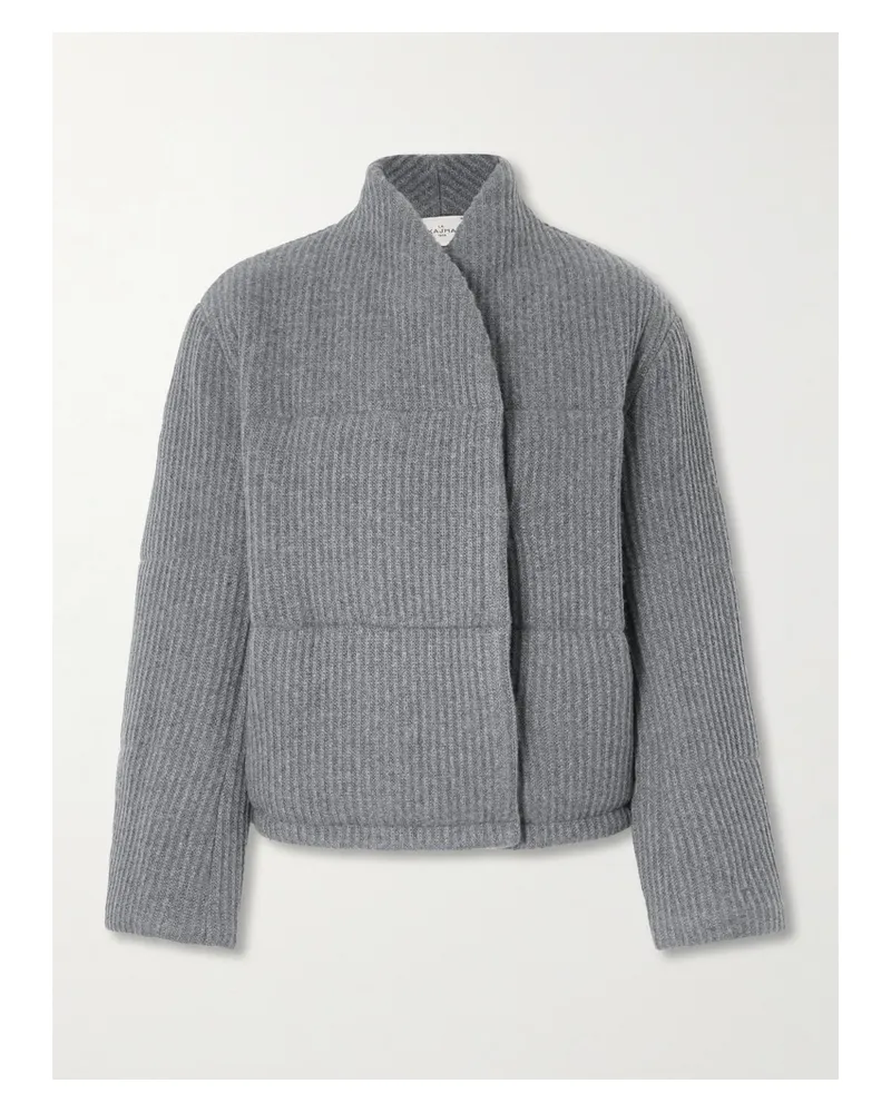 Le Kasha 1918 Linz Jacke Aus Wattiertem, Geripptem Kaschmir - Grau Grau