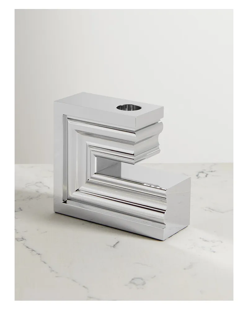 Christofle Mathias Kiss Perspectives Großer Kerzenständer Aus Aluminium - Silber Silber