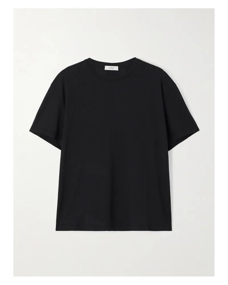 Totême Garderob Tencel™ Lyocell And Organic Cotton-blend Jersey T-shirt - Black Black