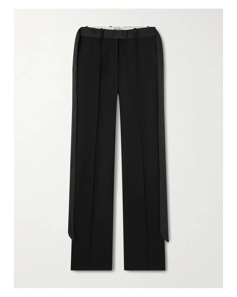 ATTICO Hose Mit Geradem Bein Aus Woll-twill Mit Gürtel Und Bändern - Schwarz Schwarz