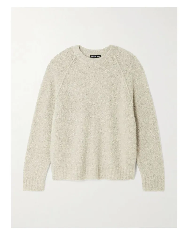 James Perse Pullover Aus Bouclé Aus Einer Kaschmirmischung - Grau Grau