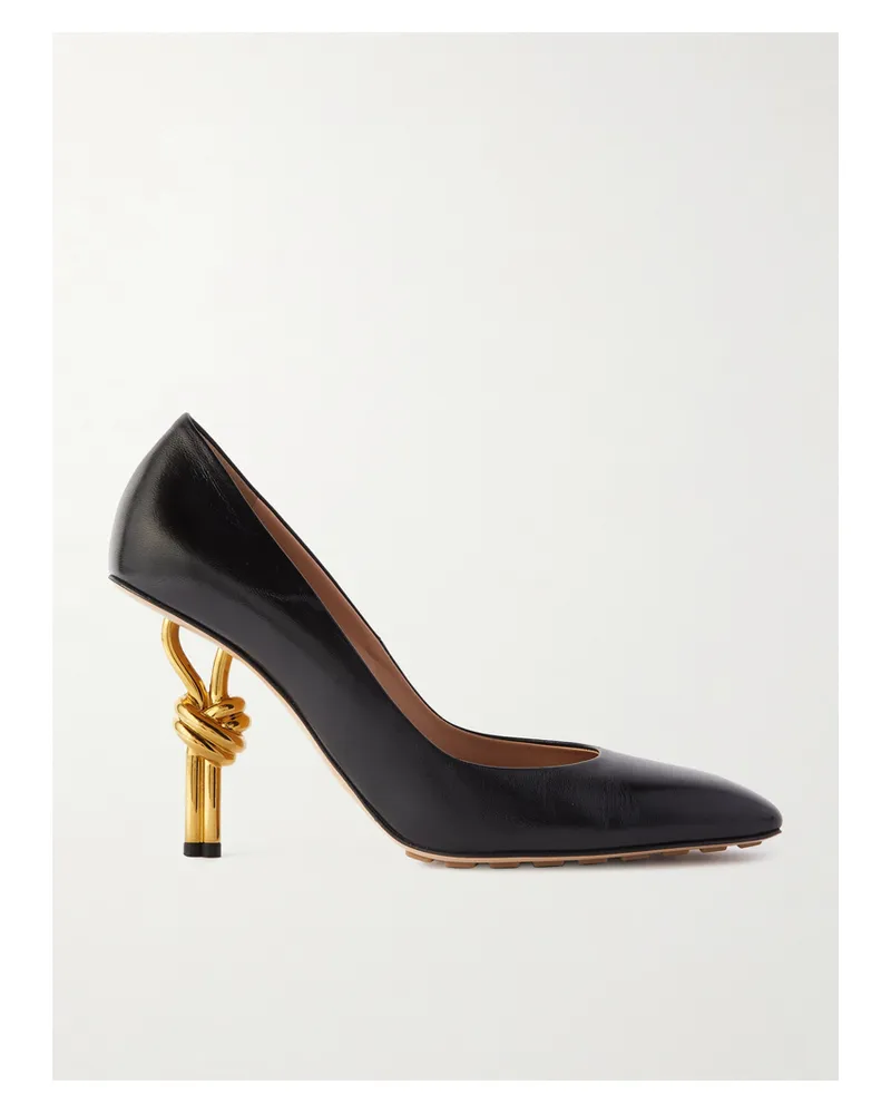 Bottega Veneta Knot Glossed-leather Pumps - Black Black
