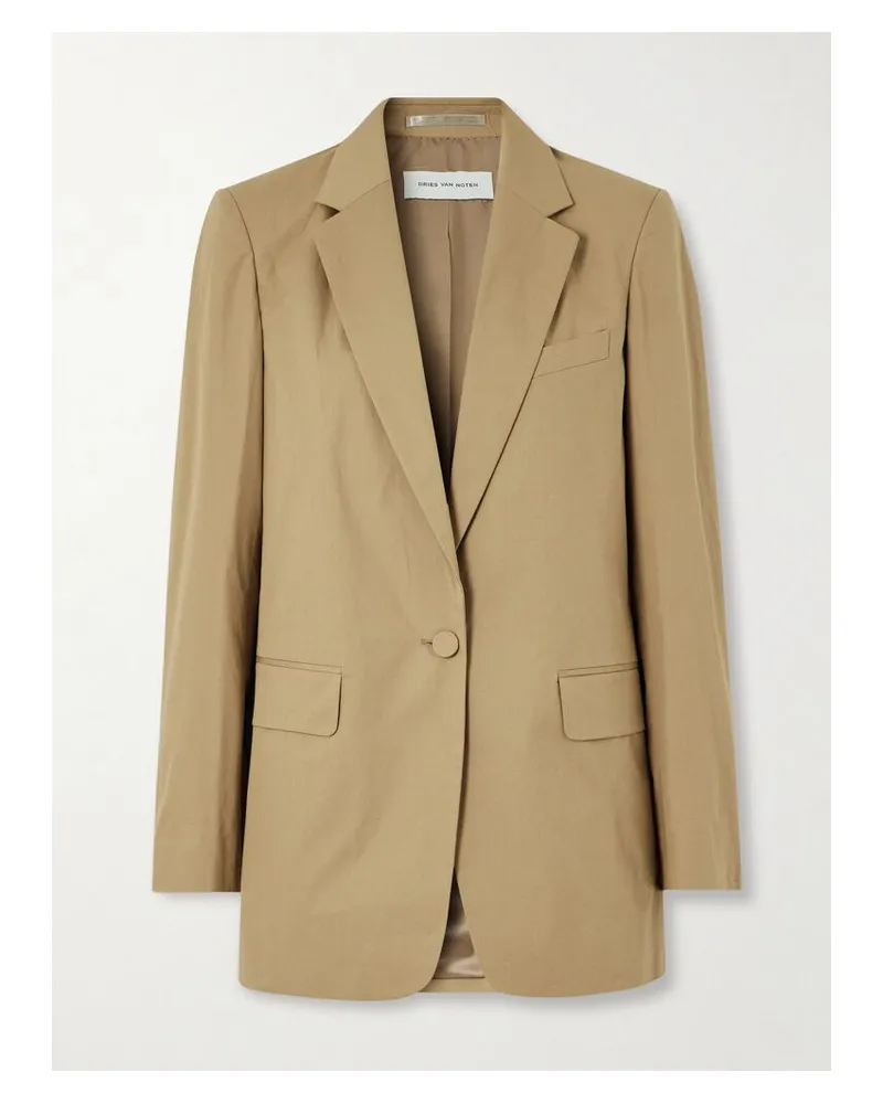 Dries van Noten Oversized-blazer Aus Baumwollpopeline - Neutral Neutral