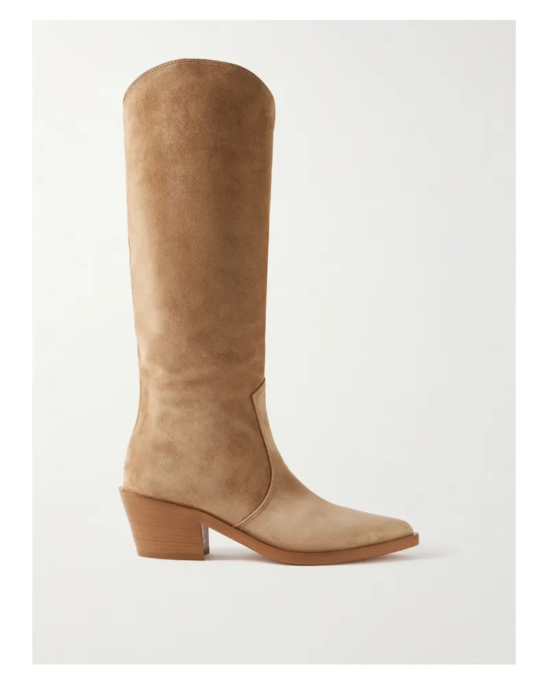 Gianvito Rossi Waylon 45 Kniehohe Stiefel Aus Veloursleder - Braun Braun