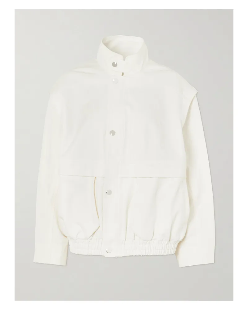tibi Paneled Cotton-twill Jacket - White White