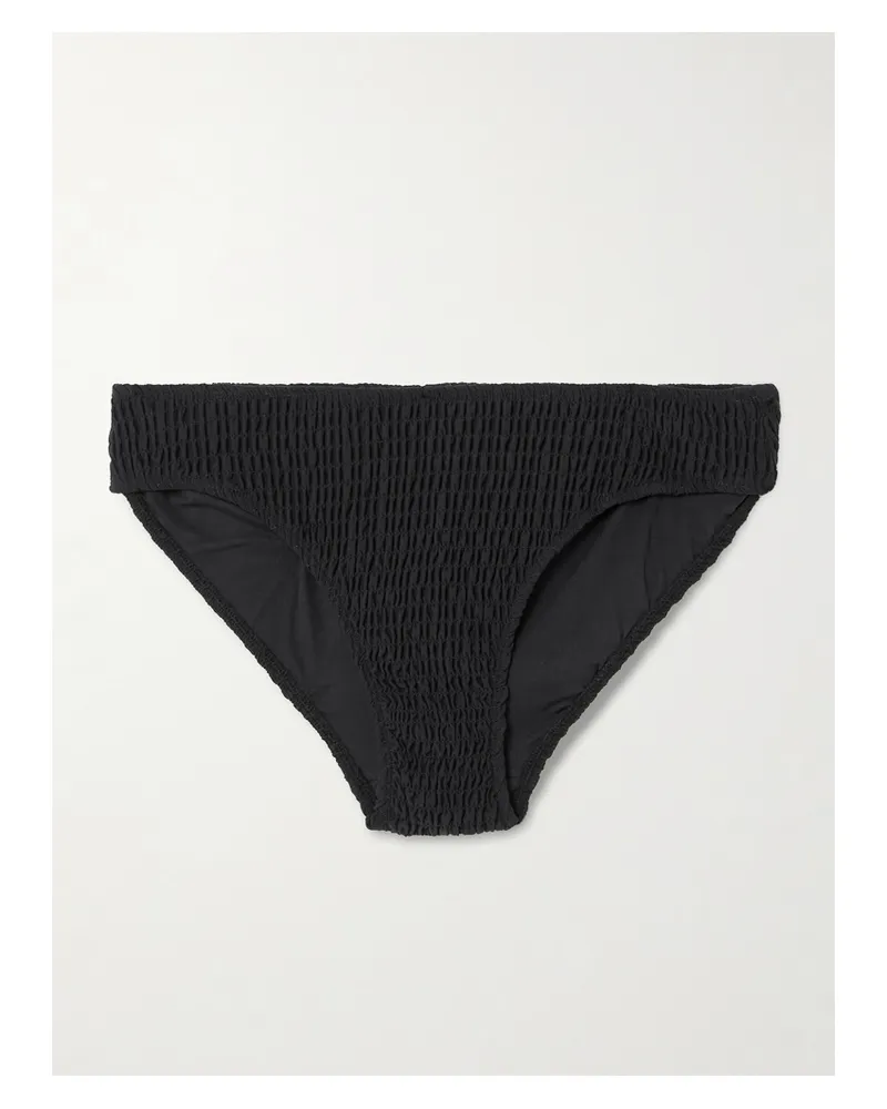 Ulla Johnson Marseille Smocked Bikini Briefs - Black Black
